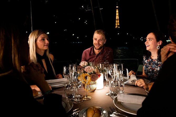 Bateaux Parisiens Seine River Gourmet Dinner & Sightseeing Cruise - Boarding beside the Eiffel Tower at 8:30 pm