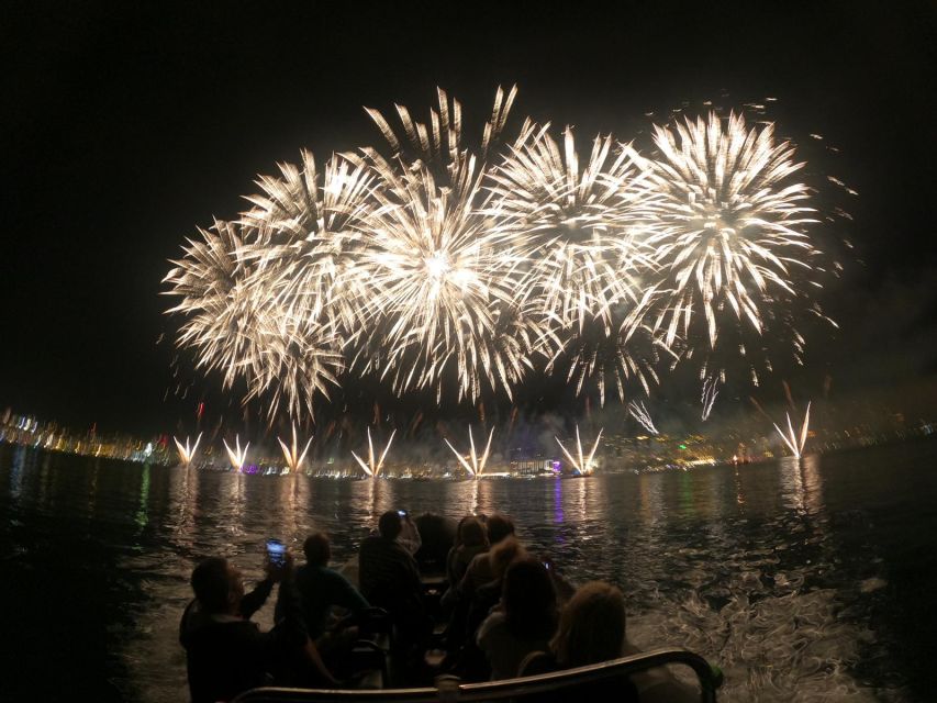 Cannes: Fireworks at Sea - Sunset between Sainte-Marguerite and Saint-Honorat