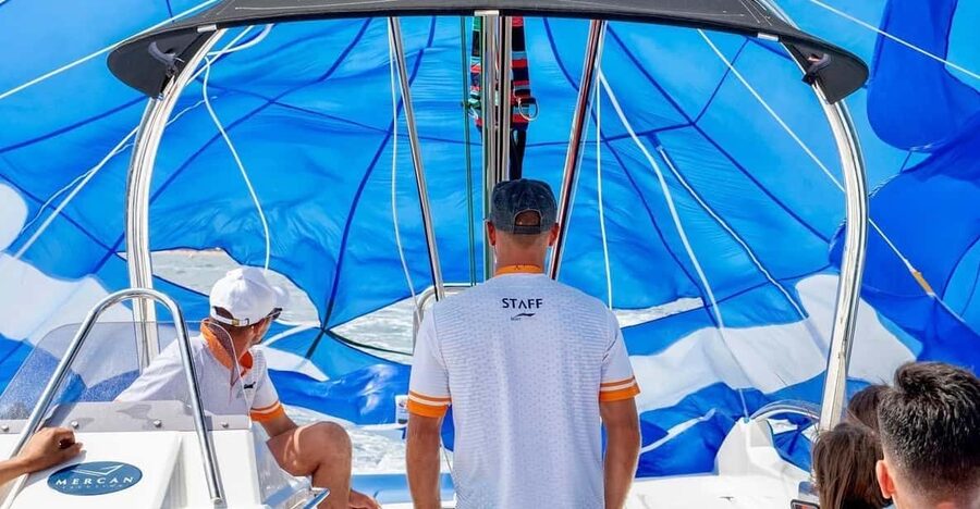 Cannes: Parasailing Experience for Couples, Family & Friends - A friendly setup at Port de Béal