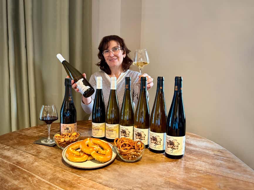 Cellar visit and Alsace wine tasting with a feminine touch - Pretzel, kougelhopf, and a useful snack break