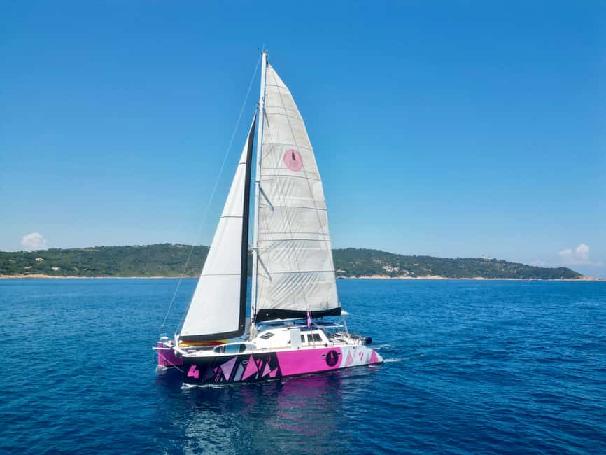 Côte d'Azur: Half-Day Coastline Catamaran Sailing Tour - Sailing out from the Côte d’Azur