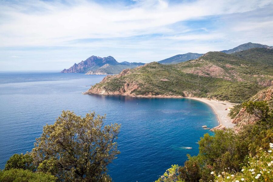 From Porto: Boat tour to the Calanches of Piana & Capo Rosso - Ficajola Beach, a cove seen from the water