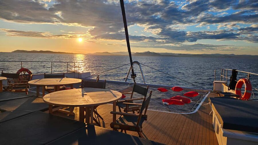 Hyères : Sunset Catamaran Cruise to Giens Peninsula - An hour facing La Badine Beach