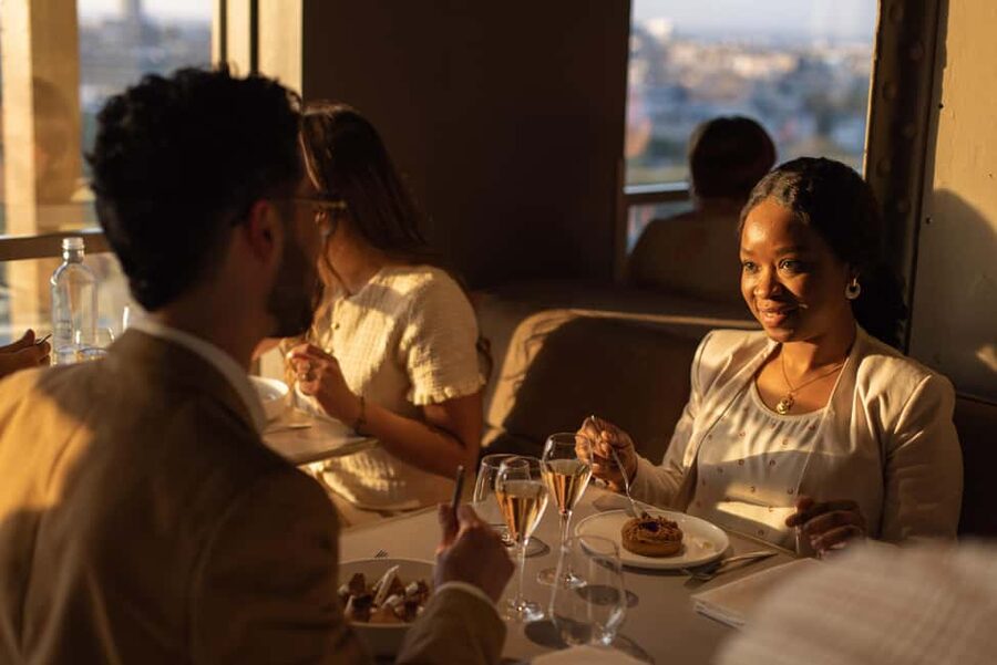 Paris: Early Dinner at Madame Brasserie in the Eiffel Tower - The lift ride and the first-floor arrival