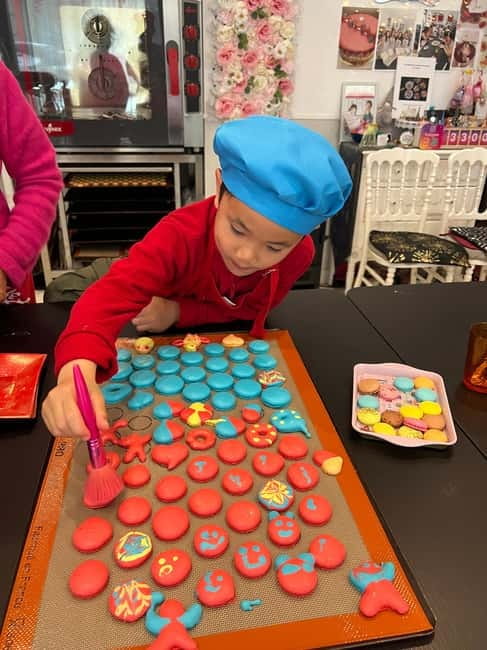 Paris: Montmartre Macaron Baking Workshop - Raspberry or mango-passion ganache while the shells bake