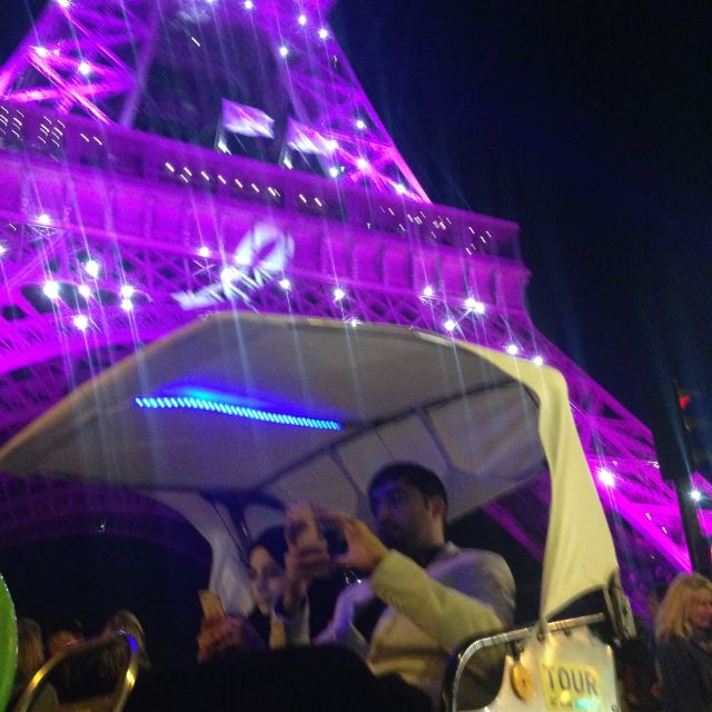 Paris: Nighttime Tuk-Tuk Tour - The Eiffel Tower after dark