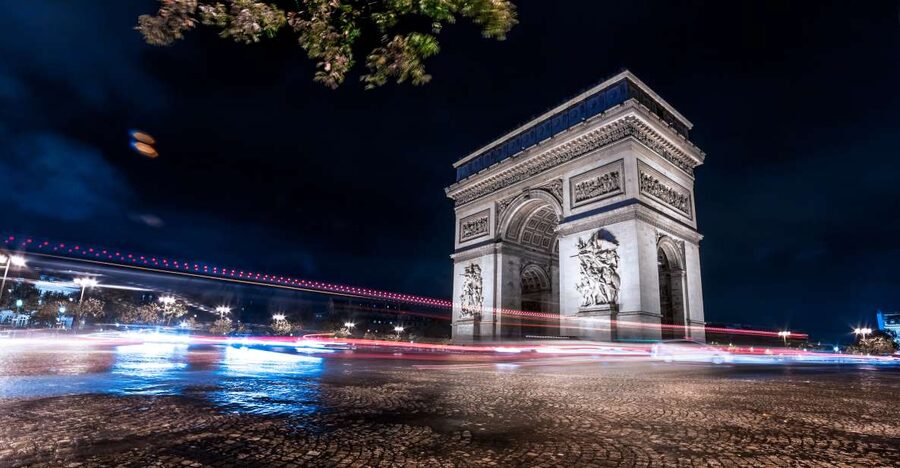 Paris: Panoramic Night Tour with Audio Guide and Host - Champs-Elysées and the Eiffel Tower at night