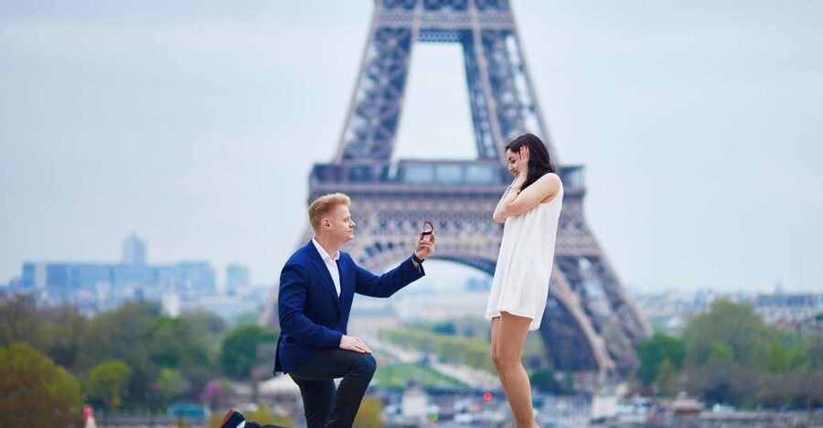 Paris: Romantic Photoshoot for Couples - The 75-minute Eiffel Tower session