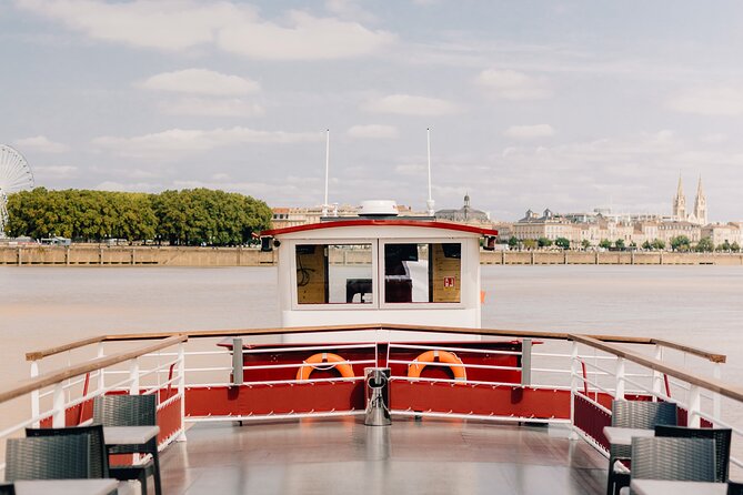 Prestige Commented Cruise glass of wine and Canelé in Bordeaux - Aquitaine Bridge and the working Garonne